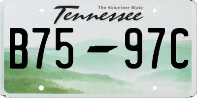 TN license plate B7597C