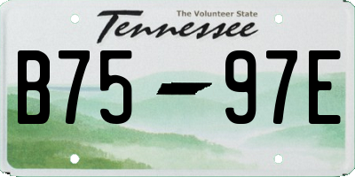TN license plate B7597E
