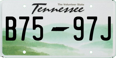 TN license plate B7597J