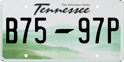TN license plate B7597P