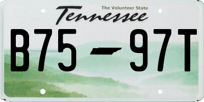 TN license plate B7597T