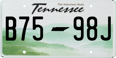 TN license plate B7598J