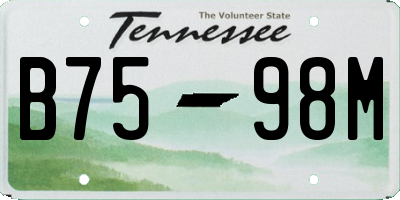 TN license plate B7598M