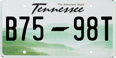 TN license plate B7598T