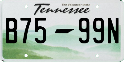 TN license plate B7599N