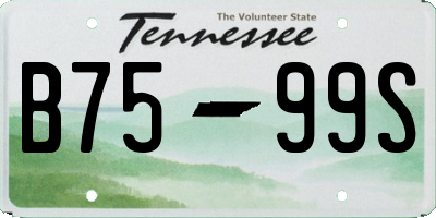 TN license plate B7599S
