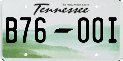 TN license plate B7600I