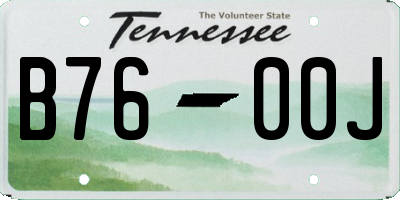 TN license plate B7600J