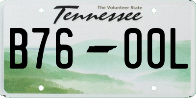 TN license plate B7600L