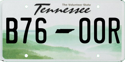 TN license plate B7600R