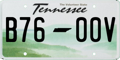 TN license plate B7600V