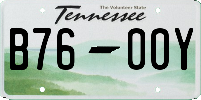 TN license plate B7600Y