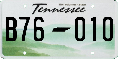 TN license plate B7601O