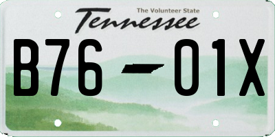 TN license plate B7601X