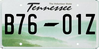 TN license plate B7601Z