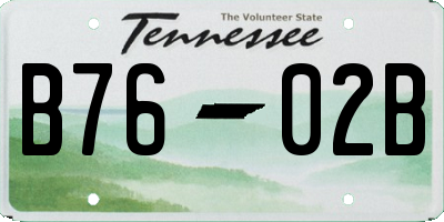 TN license plate B7602B