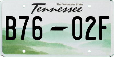 TN license plate B7602F