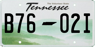 TN license plate B7602I