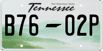 TN license plate B7602P