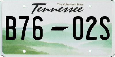 TN license plate B7602S