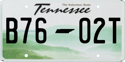 TN license plate B7602T