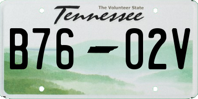 TN license plate B7602V