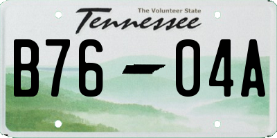 TN license plate B7604A