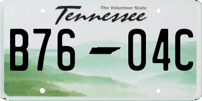 TN license plate B7604C