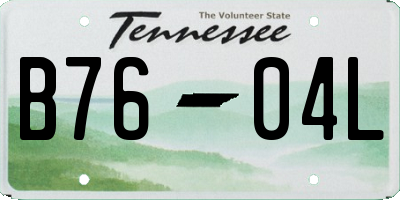 TN license plate B7604L