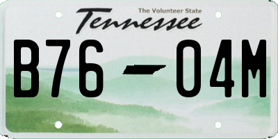 TN license plate B7604M