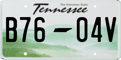 TN license plate B7604V