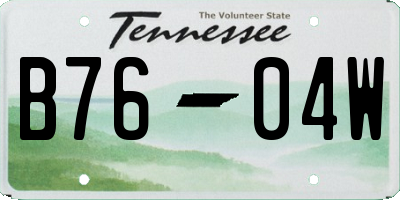 TN license plate B7604W