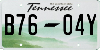 TN license plate B7604Y