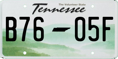TN license plate B7605F