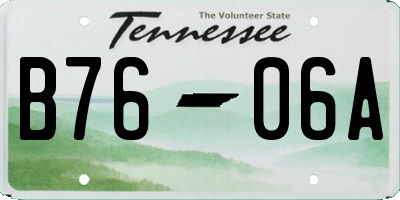 TN license plate B7606A