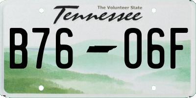 TN license plate B7606F