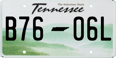 TN license plate B7606L