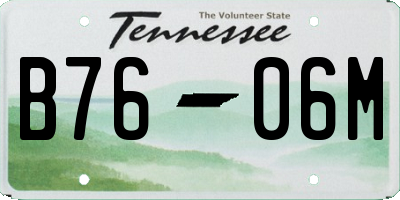 TN license plate B7606M
