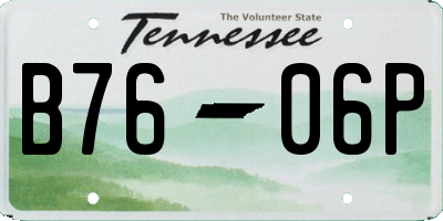 TN license plate B7606P