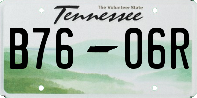 TN license plate B7606R