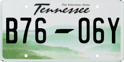 TN license plate B7606Y
