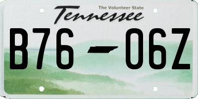 TN license plate B7606Z