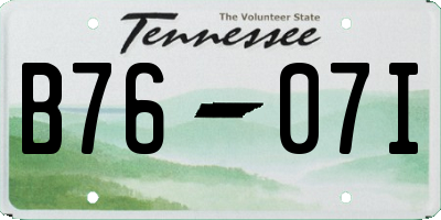 TN license plate B7607I