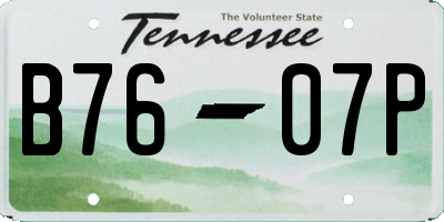 TN license plate B7607P