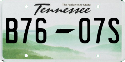 TN license plate B7607S