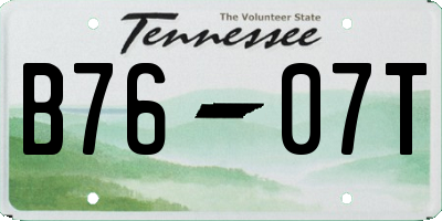 TN license plate B7607T