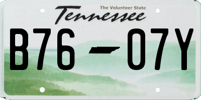 TN license plate B7607Y