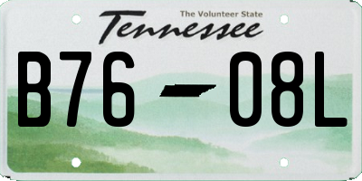 TN license plate B7608L