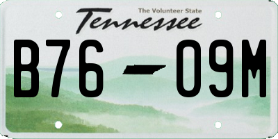 TN license plate B7609M