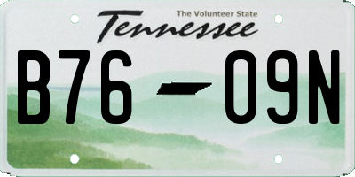 TN license plate B7609N